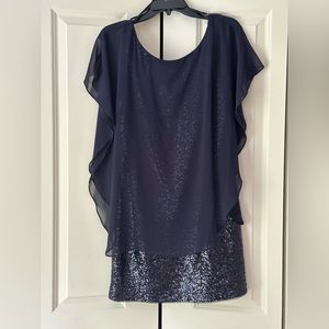 Gorgeous Navy Sequin Cocktail Dress by Betsy and Adam
